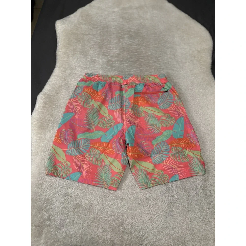 New Mugsy Mens Pink Floral Swim Shorts Size Medium Drawstrings‎ NWOT